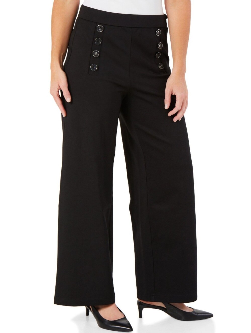 NWT Sailor-Button Wide Leg Pants